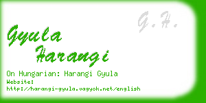 gyula harangi business card